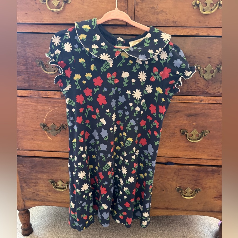 The Beaufort Bonnet Company Navy Floral Kids Casual Dress